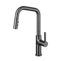 Robinet de cuisine monocommande en laiton, orientable à 360°, pour eau chaude et froide, à poser sur comptoir, avec cartouche céramique, monotrou, pour hôtel