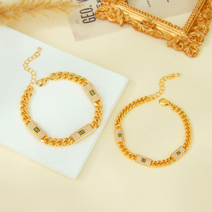 Pulsera de Cadena con Circonitas YB334 de Little Bee Jewelry, Diseño Italiano Elegante, Chapado en Oro de 21k, Antideslustre, Tendencia 2026 - Product Image 3