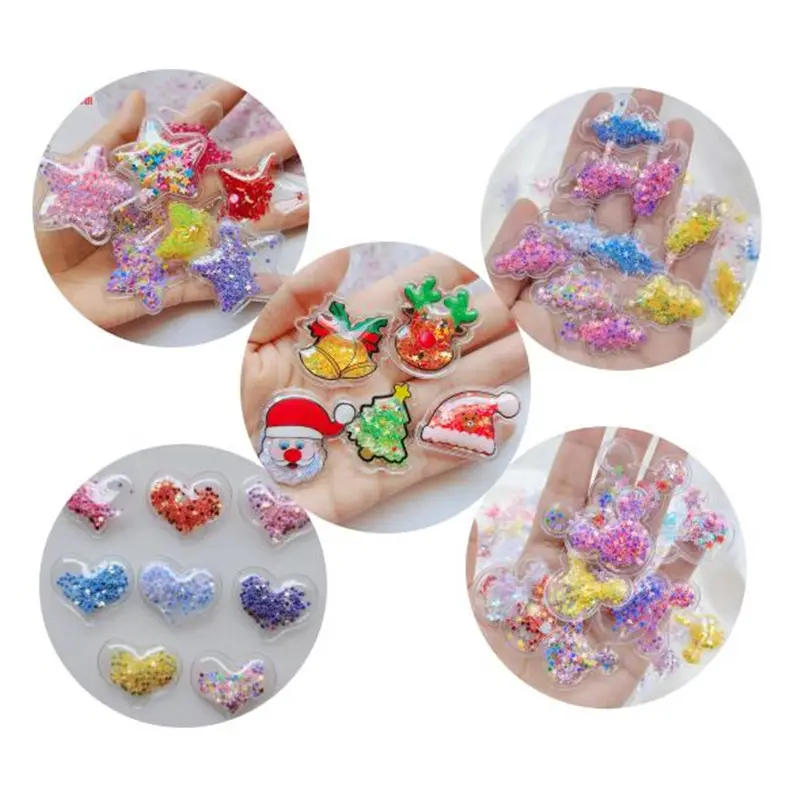 Drijfzand Pailletten Shakers Patch Glitter Cloud Muis Hoofd Kat Ster Hart Plastic Pailletten Vulstoffen Fit Sleutelhanger Haar Ornament