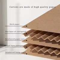 Grandes boîtes de déménagement réutilisables en carton ondulé à impression personnalisée, blanc et noir, carton d'expédition avec poignées