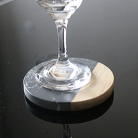 Sous-verre rond en marbre noir personnalisé, testé LFGB, D10CM, 10mm d'épaisseur, écologique, moderne pour la cuisine