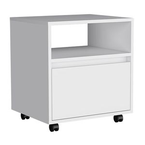 DB Munyochi Table de chevet à un tiroir finition blanche Meubles de chambre à coucher modernes de style antique européen pour appartement ou hôpital - Product Image 3