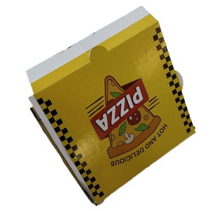 Vente en gros de boîte en carton ondulé de 6 / 8 / 10 / 12 / 13 pouces boîte à pizza carrée jaune en bois imprimée personnalisée avec tiroirs - Product Image 3