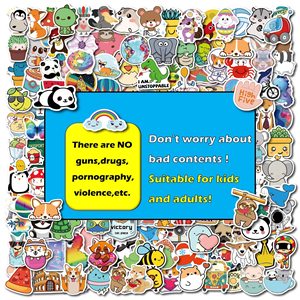 WOWEI 200 Stück Individuelle <span class=keywords><strong>Anime</strong></span>-Cartoon-Aufkleber |   Hochwertige Präzisions-Stanzfolie Umweltfreundliche PVC Selbstklebende Wiederverwendbare Wandfolie - Product Image 4