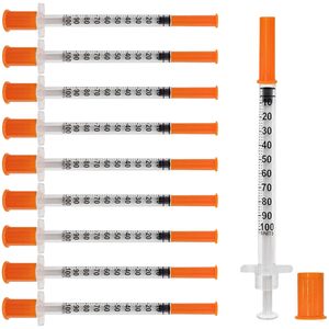 Seringue à insuline jetable de 1 ml/0,5 ml/0,3 ml, avec aiguille fixe 29/30G/31G, seringues de 1 ml avec aiguille U-100/U-40 pouvant être utilisées pour les animaux - Product Image 1