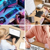 Tapis de souris ergonomique PORON avec protection d'angle en forme de L antidérapante personnalisée, avec repose-poignet pour clavier à mémoire de forme, pour le jeu et le bureau