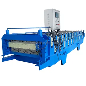 Cameroon Africa hot sale double layer decking trapezoid wall and corrugated roof tile roll forming machine