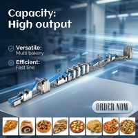 Ligne de production de pain entièrement automatique, équipement de boulangerie industrielle, machine à fabriquer des pâtisseries, des pains, des toasts, des baguettes, 4 lignes de finition