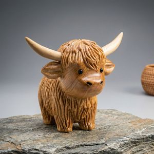 Figura de Vaca Highland Tallada a Mano, Estilo Rústico, Estatua Realista de Resina, Decoración Rústica, Escultura de Ganado Highland, Venta al Por Mayor, Regalo, Compra al Por Mayor - Product Image 6