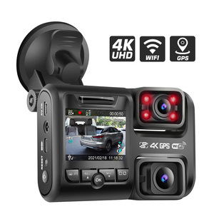 Caméra <span class=keywords><strong>de</strong></span> tableau <span class=keywords><strong>de</strong></span> bord <span class=keywords><strong>de</strong></span> voiture 2022 D30H 4K GPS à double objectif WiFi avec vision nocturne, enregistrement en boucle, garantie 1 an et fixation sur rétroviseur - Product Image 1