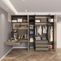 Armoire de bureau intégrée moderne et simple Yigeju, durable, avec fonctions réglables, élégante, en mélamine et verre, pour chambre à coucher