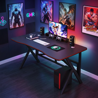 Escritorio de Juegos para Computadora con Altura Ajustable Eléctrica, Pantalla LED, Diseño en Forma de Z, Superficie de Fibra de Carbono, Requiere Ensamblaje