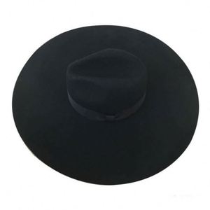 Sombreros Fedora para Mujer, Negros, Ala de 16 cm, Estilo Vintage, Ala Ancha, Alta Calidad, 100% Lana, Precio Bajo, 300 Piezas, para Fiestas, Pesca - Product Image 4