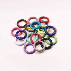 Anillas de Resorte Coloridas de 20-25mm, de Aleación con Pintura Horneada, para Llaveros DIY Hechos a Mano, Forma Redonda - Product Image 4