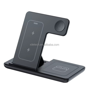 แท่นชาร์จไร้สายแม่เหล็ก 3 in 1 อะแดปเตอร์ชาร์จไร้สายสำหรับ <span class=keywords><strong>iPhone</strong></span> 17 16 15 สำหรับ Samsung 26 25U สำหรับนาฬิกาและหูฟัง - Product Image 6