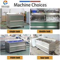 Grote tank groentewasmachine van roestvrij staal, productreiniger, belletjeswasapparatuur voor fruit- en groenteverwerking