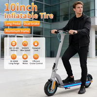 Trottinette électrique puissante 500W à deux roues pour adulte, batterie amovible rapide, capteur intelligent, pliable pour les trajets quotidiens en ville et l'extérieur