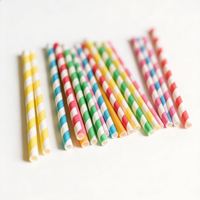 Pailles en papier colorées imprimées, jetables, pour fêtes, de haute qualité, pour sodas, jus, café, gobelets en plastique ou en papier