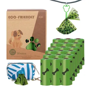 Logotipo personalizado Compostável Perfumado Biodegradável Descartável Extra Grosso Forte Lixo Saco Pet Eliminação de Resíduos Dog Poop Bag