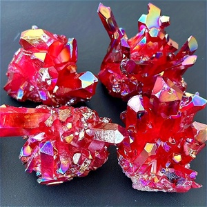 Cristal de Cuarzo Aura Transparente de Alta Calidad al por Mayor, Piedra Curativa de Cristal Rojo, Cristal Electroplacado, Decoración para el Hogar - Product Image 2