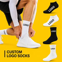 Chaussettes de sport en coton personnalisées en gros, chaussettes de course à pied, chaussettes de sport à logo personnalisé pour hommes
