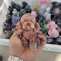 Offre Spéciale puces de cristal en résine naturelle chien en peluche fengshui guérison pas cher cadeau gravier de cristal artisanat folklorique pierre pour les invités