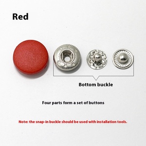 Fastener đồng phục bóng chày Snap nút màu đỏ đen trắng nhựa không may nút cho áo khoác hình chữ nhật Mô hình có thể giặt - Product Image 6