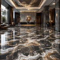 Carrelage en porcelaine effet marbre de luxe 600x600mm (24x24 pouces) poli brillant émaillé pour sols et murs, décoration de villas et hôtels, Foshan