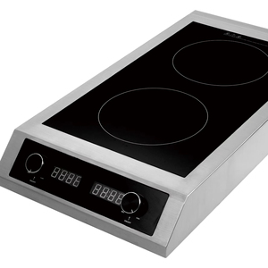 Cuisinière à induction commerciale à double brûleur 3500W*2, à poser sur comptoir, avec commande par bouton, design à double brûleur pour la préparation de divers plats - Product Image 1
