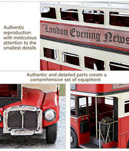 Nouveau modèle <span class=keywords><strong>de</strong></span> bus britannique à deux étages rétro vintage en étain fait main, ornement, accessoire <span class=keywords><strong>de</strong></span> photographie pour <span class=keywords><strong>comptoir</strong></span> <span class=keywords><strong>de</strong></span> bar, cadeau - Product Image 6