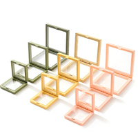 Vitrine carrée en plastique transparent pour vente en gros, cadre flottant 3D en PE, support de rangement pour badges, gemmes, bijoux, boucles d'oreilles, lunettes, personnalisable