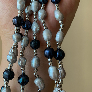 <span class=keywords><strong>Collana</strong></span> a strati multipli con <span class=keywords><strong>perle</strong></span> <span class=keywords><strong>barocche</strong></span> <span class=keywords><strong>grigie</strong></span> naturali a forma di cuore, catena per maglione, gioielli da donna all'ingrosso di alta moda - Product Image 6