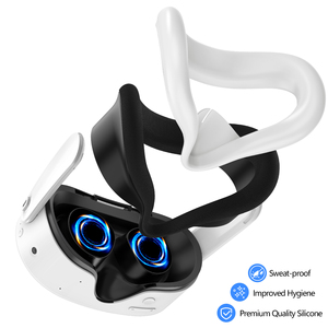 Para Meta para Quest 3S Juego de accesorios Funda protectora para controlador de auriculares <span class=keywords><strong>VR</strong></span> con cubierta de lente de TPU Cubierta de almohadilla facial de silicona Juego - Product Image 4