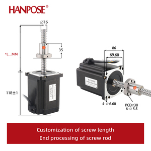 มอเตอร์บอลสกรู86HB80/98/118/156 6.0A 8N.<span class=keywords><strong>M</strong></span> 100มม. 200มม. 300มม. สำหรับเครื่องพิมพ์3D เครื่องกัด CNC - Product Image 4