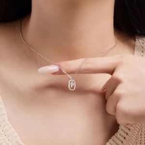 Dylam Rhodium 14K Gold Plated Dainty CZ Alphabet -P- Letter Necklace, Personalized <b>Name</b> Initial Necklace for Women Female - Product Image 2