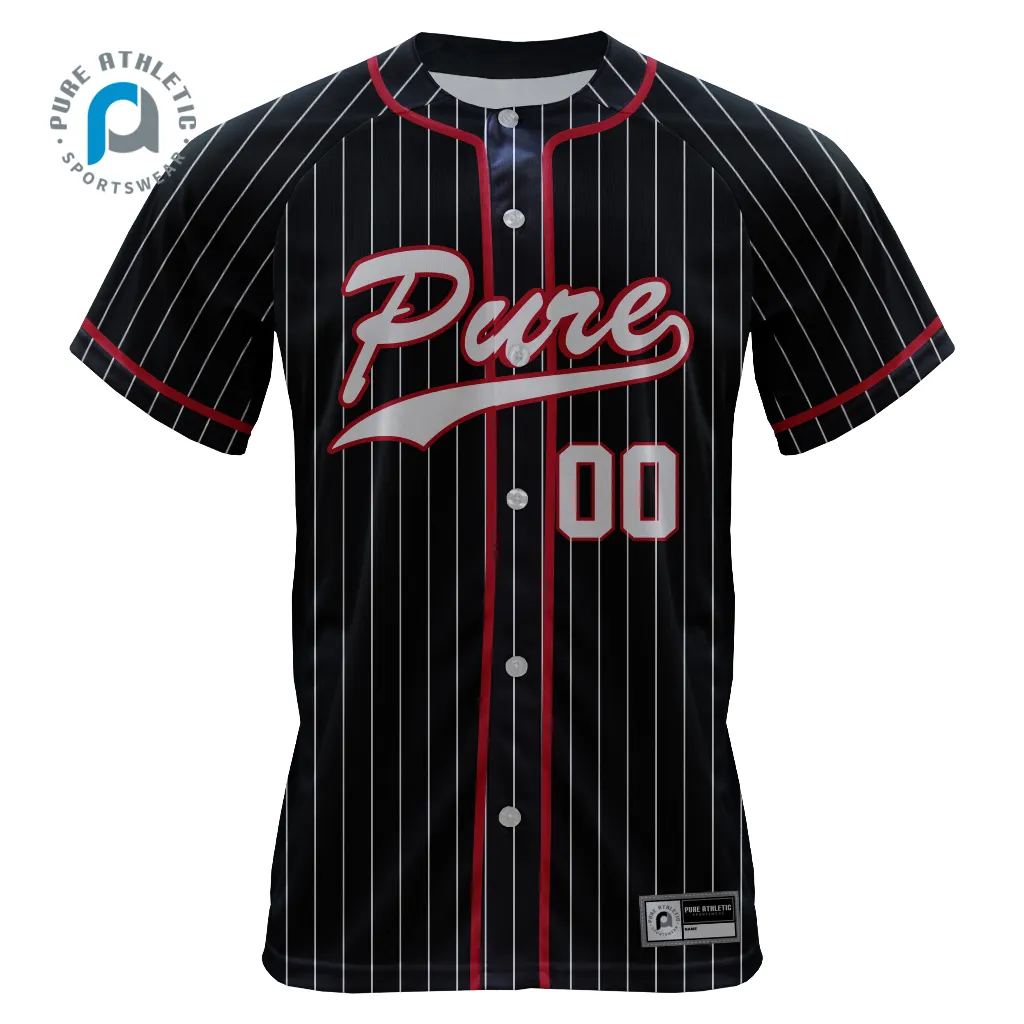 PURE Personalizado Personalizado Seu Próprio Estilo Camisola De Beisebol Equipe Jersey Poliéster Confortável Softball Baseball Jersey Camisas