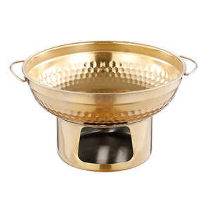 Stainless Steel Thai Seafood Dry Pot 4-5L Hammered Alcohol Burner Eco-Friendly Outdoor Cookware - Product Image 2