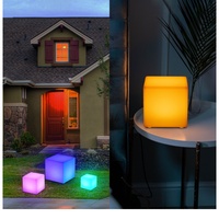 Fauteuil lounge cube LED moderne pour extérieur, jardin, hôtel, événements, réceptions - Mobilier de mariage à couleurs changeantes
