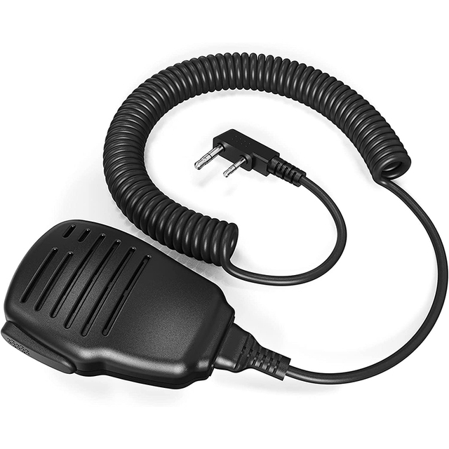 SAMCOM 2-Pin K Type Handheld Walkie Talkie Plastic Wired Two-Way Radios with Shoulder Lapel Microphone and Cable