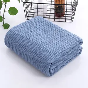 Chất Lượng Cao Đồng Bằng Có Thể Tái Chế Thoáng Khí Thiết Kế Trang Trí Nội Thất Cotton Hữu Cơ Tùy Chỉnh Dệt Waffle Ném Chăn