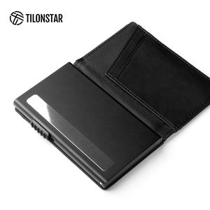 TILONSTAR TVC329 Delgado Minimalista Inteligente Aluminio Rfid Bloqueo Diapositiva Pop Up Titular de la tarjeta de crédito con ventanas de identificación - Product Image 3