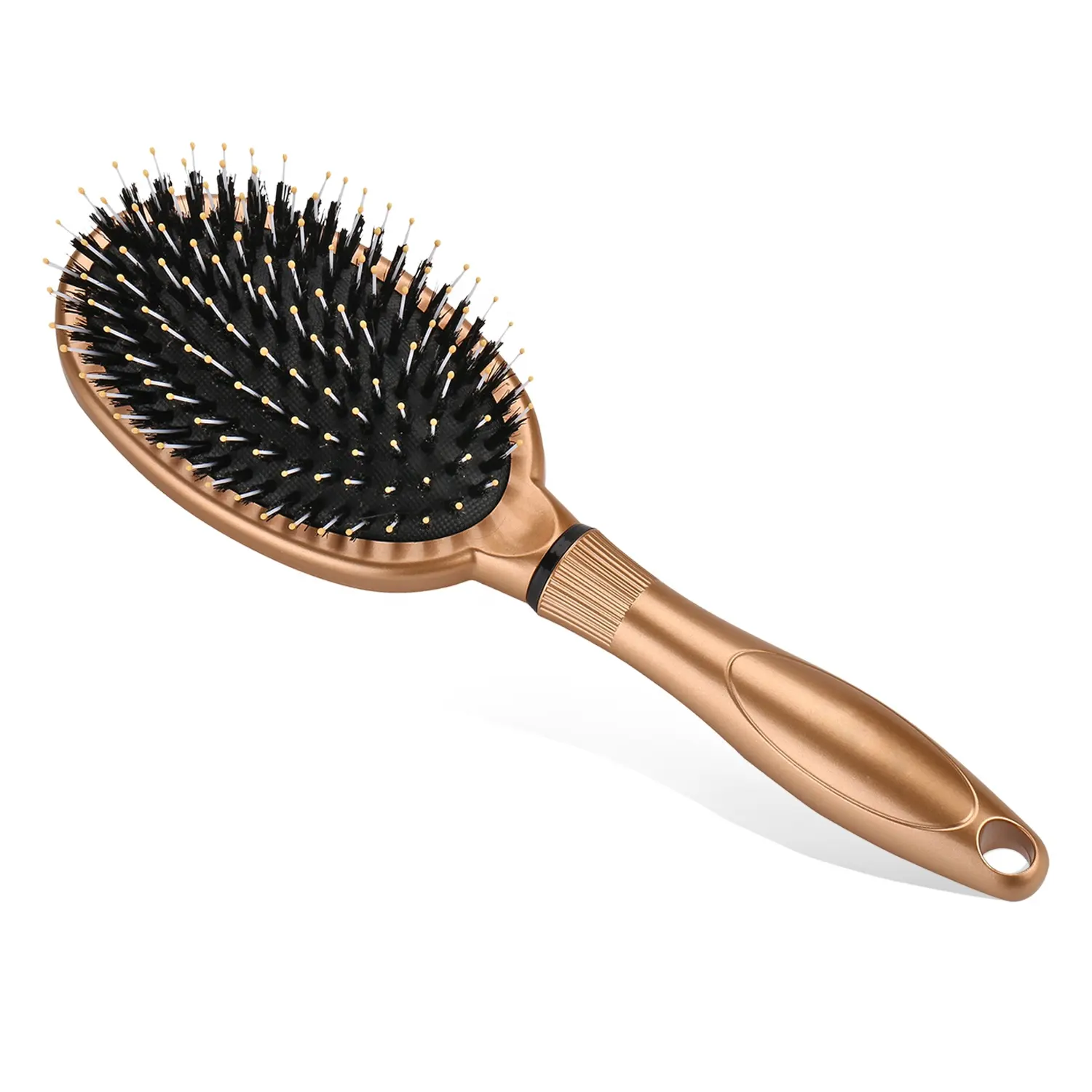 Escova de cabelo personalizada, escova de cabelo de plástico com cerdas naturais