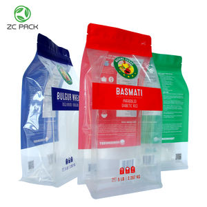 그라비어 인쇄 재활용 플랫 하단 스탠드 파우치 재밀봉 식품 등급 PET + NYLON + PE 포장 지퍼 투명 마일라 백 - Product Image 5