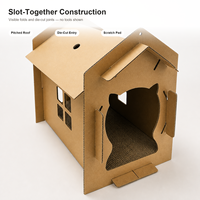 Maison pour chat en carton ondulé Kraft personnalisée, abri pour animaux de compagnie pour chats d'intérieur