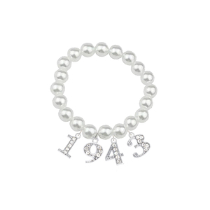 Moda griega Sigma Gamma Rho capítulo Philo y Gamma Phi Delta año de fundación símbolo 1943 colgante fabricación pulsera de perlas - Product Image 1