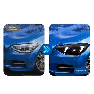 Pour <span class=keywords><strong>BMW</strong></span> Série 1 F20 2012-2014, ensemble de phares à LED, lentille, <span class=keywords><strong>116i</strong></span> <span class=keywords><strong>118i</strong></span> 120i, double couleur, feux de jour DRL, clignotants avant, auto - Product Image 2