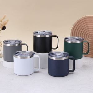 14oz Powder Coating New Design <b>Double</b> <b>Wall</b> <b>Mug</b> Stainless Steel Insulated Vacuum Camping Travel Tumbler for Laser Engraving - Product Image 3
