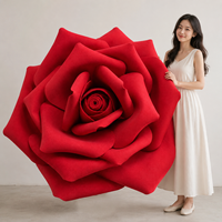 Rose géante en papier faite à la main, fleur artificielle pour décoration extérieure de mariage, fête, Noël et Halloween, vente en gros