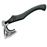 Hacha Vikinga Industrial Hecha a Mano, de Acero al Carbono Forjado, con Cabeza de Hacha Barbuda y Mango de Madera de Fresno, 18 Pulgadas, para Camping, Bushcraft y Supervivencia