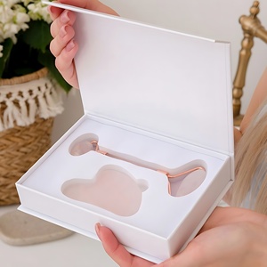 Boîte cadeau personnalisée pour <span class=keywords><strong>massage</strong></span> facial Gua Sha, en papier blanc recyclable, collection de rouleaux de <span class=keywords><strong>massage</strong></span> avec insert en éponge EVA de 2 mm - Product Image 2